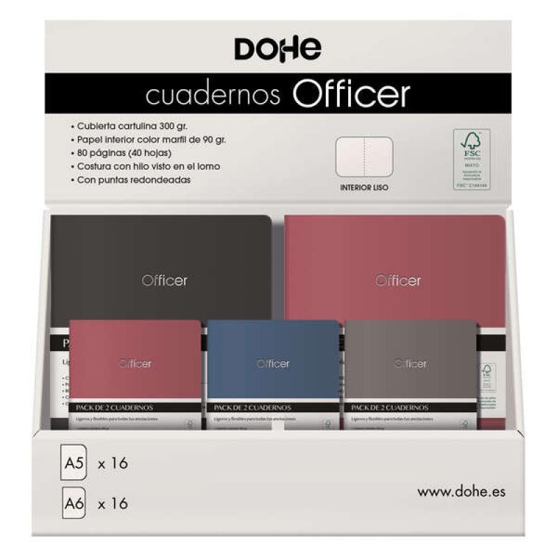 Dohe Expositor de Cuadernos Officer - Tamaño A5 y A6 - Cubierta en Cartulina de 300g - Estampacion en Portada - Interior de 40 H