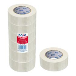 Dohe Cintas de Sellado de Embalajes - 6uds - Fabricadas en Polipropileno Resistente - Potente Adhesivo - Color Blanco