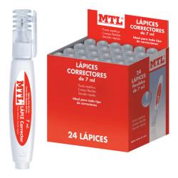 Dohe Expositor de 24 Correctores Liquidos Tipo Lapiz - Punta Metalica para Mayor Precision - Rapido Secado - Eficaz Cobertura - 