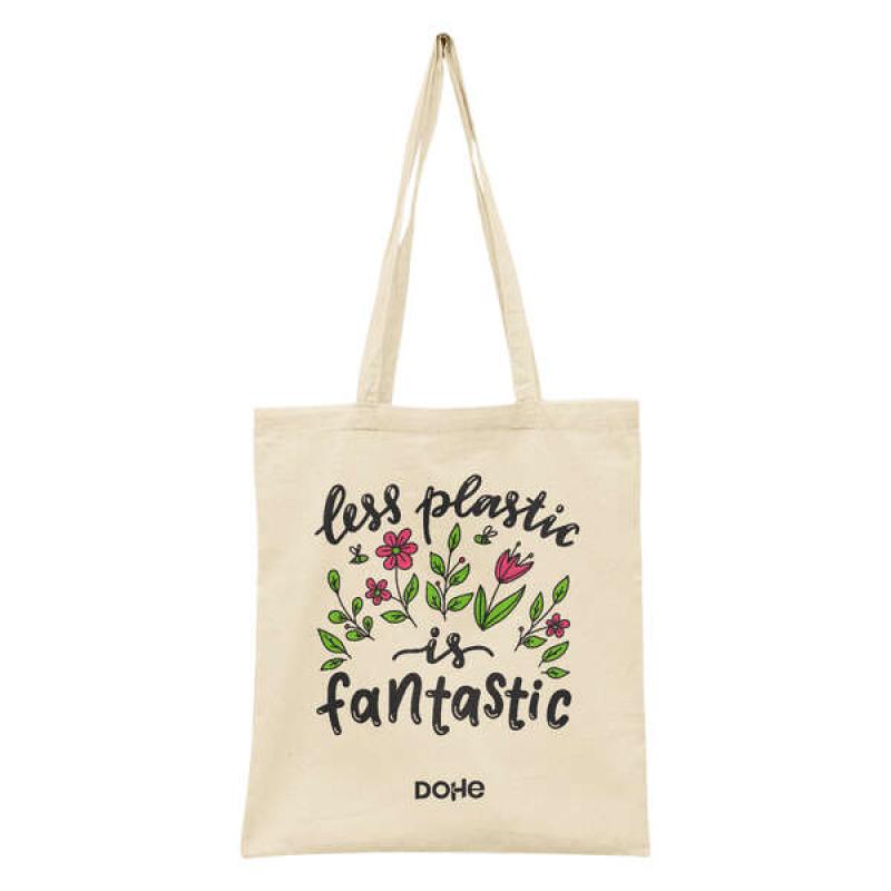 Dohe Totebag de Algodon Reciclado y Organico - 220gr - Asas Largas - Sostenible y Respetuoso con el Medio Ambiente - Ideal para 