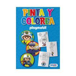 Dohe Libro de Colorear Playmobil Police - Cubierta de Cartulina de 350gr - Interior de 30 Hojas en Papel de 120gr - Ideal para L