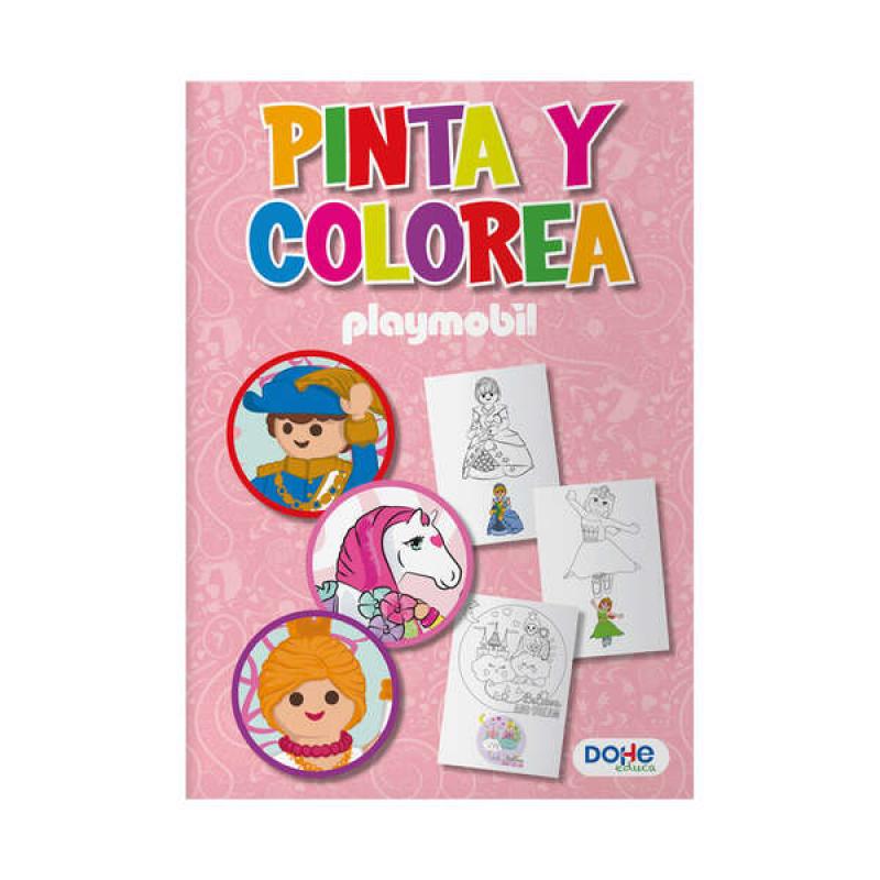 Dohe Libro de Colorear Playmobil Princess - Cubierta de Cartulina de 350gr - Interior de 30 Hojas de 120gr - Ideal para Lapices 