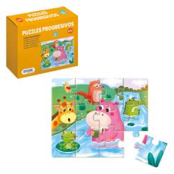 Dohe Puzzle Educativo para Niños - 12 Piezas - Doble Capa de Carton y Contrachapado - Estimula la Imaginacion y el Razonamiento