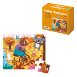 Dohe Puzzle Educativo para Niños - 16 Piezas - Doble Capa de Carton y Contrachapado - Estimula Imaginacion y Razonamiento - Colo