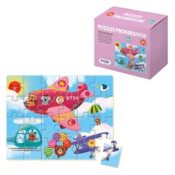 Dohe Puzzle Educativo Infantil - 24 Piezas - Doble Capa de Carton y Contrachapado - Estimula la Imaginacion y el Razonamiento - 