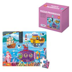 Dohe Puzzle Educativo para Niños - 35 Piezas - Doble Capa de Carton y Contrachapado - Estimula la Imaginacion y el Razonamiento
