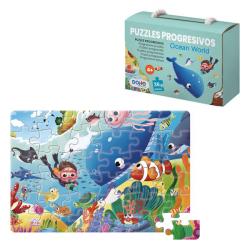 Dohe Puzzle Educativo para Niños - 36 Piezas - Doble Capa de Carton y Contrachapado - Estimula la Imaginacion y el Razonamiento 