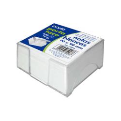 Dohe Soporte de Sobremesa con Bloque de Notas - 90x90mm - Papel Blanco de 70g - Fabricado en Plastico Inyectado Transparente