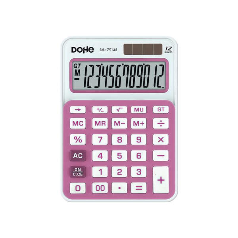 Dohe Calculadora Electronica de 12 Digitos - Funciones de Raiz Cuadrada y Mark Up - 4 Teclas de Memoria - Alimentacion Solar y a