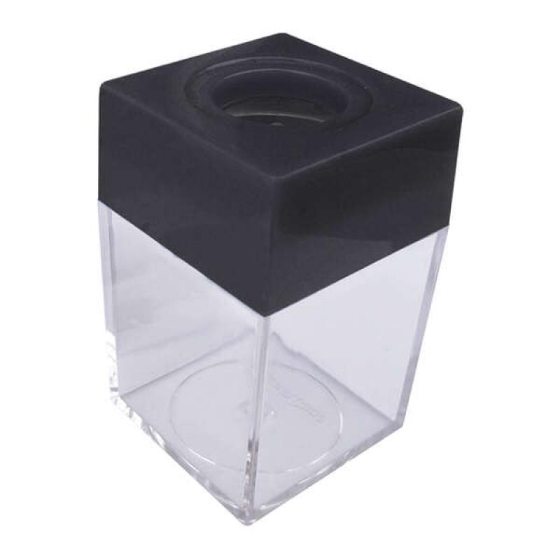 Dohe Portaclips en Plastico con Deposito Transparente - 42x42x70mm - Embocadura Imantada de Color Negro