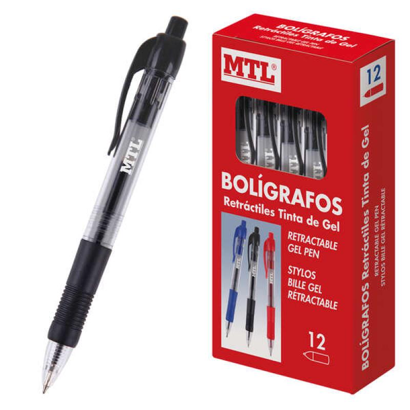 Dohe Boligrafos Retractiles de Tinta de Gel Permanente - Punta de 0.7mm - Trazo de 0.4mm - Resistente al Agua - Cuerpo de Plasti