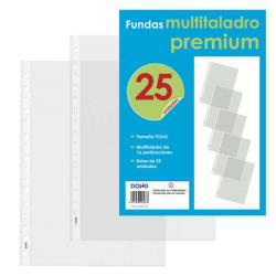 Dohe 25 Fundas Multitaladro Premium con 16 Perforaciones - Polipropileno Rugoso