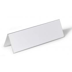 Durable Portanombres de Mesa con Forma de Tejado - Plastico - Incluye Etiquetas en Blanco - Tamaño de la Etiqueta 105/210x297mm