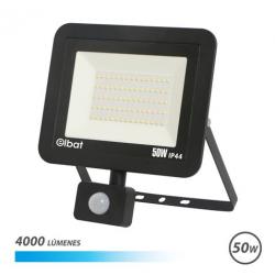 Elbat Serie Slim Foco Led 50W con Sensor de Movimiento 4000lm - 6500K Luz Fria - IP44