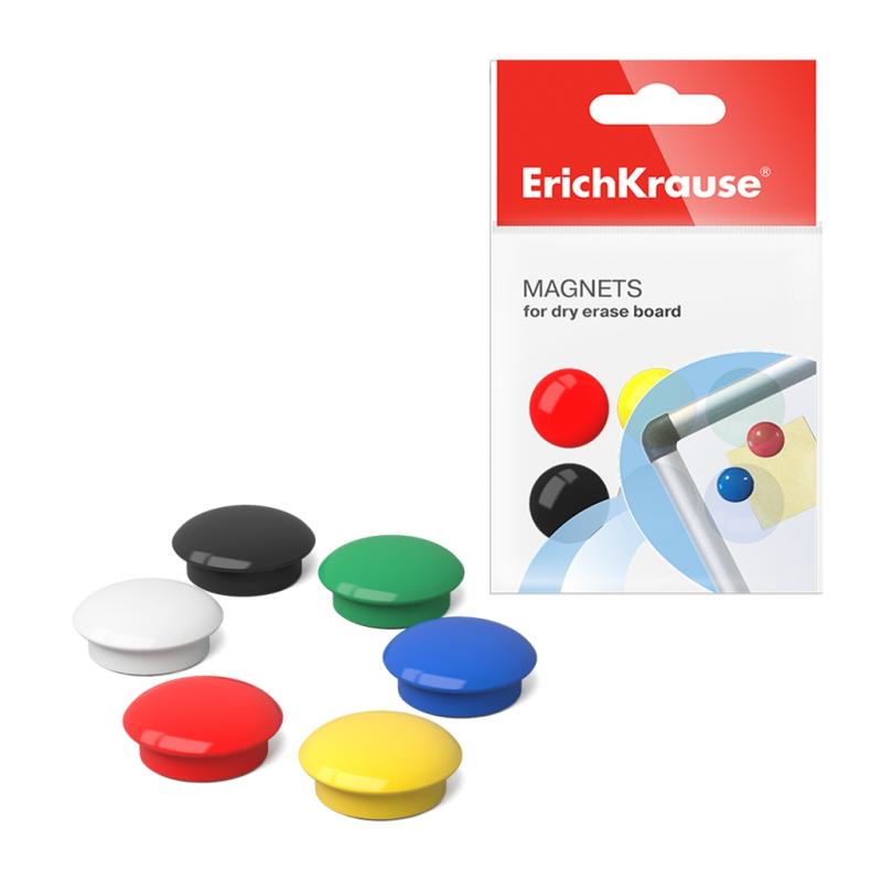 Erichkrause Pack de 12 Imanes - 2cm - Fijacion en Pizarras y Superficies Metalicas