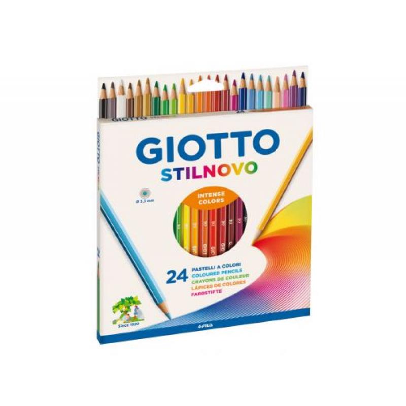 Giotto Stilnovo Pack de 24 Lapices Hexagonales de Colores - Mina 3.3mm - Madera - Colores Surtidos