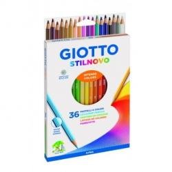 Giotto Stilnovo Pack de 36 Lapices Hexagonales de Colores - Mina 3.3mm - Madera - Colores Surtidos