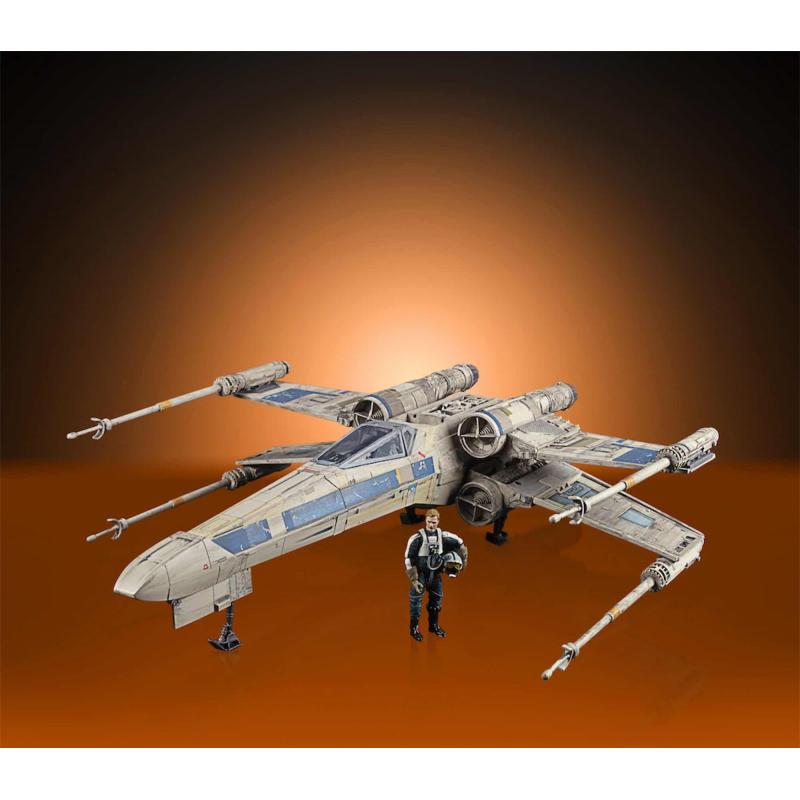 Hasbro Disney Star Wars Colleccion Vintage Replica Caza Ala-X + Anton Merrick Rogue Squadron - Alas moviles - Figura de 9cm. de 