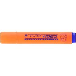 Tratto Video Marcador Fluorescente - Punta Biselada - Tinta Base de Agua - Secado Rapido - Color Naranja Fluorescente