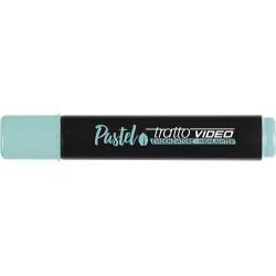 Tratto Video Pastel Marcador Fluorescente - Punta Biselada - Tinta al Agua - Secado Rapido - Color Verde Menta