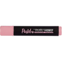 Tratto Video Pastel Marcador Fluorescente - Punta Biselada - Tinta al Agua - Secado Rapido - Color Rosa Pomelo
