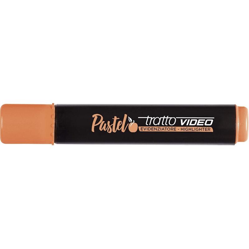 Tratto Video Pastel Marcador Fluorescente - Punta Biselada - Tinta al Agua - Secado Rapido - Color Naranja Albaricoque