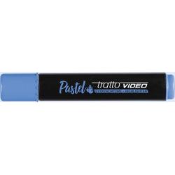 Tratto Video Pastel Marcador Fluorescente - Punta Biselada - Tinta al Agua - Secado Rapido - Color Azul Arandano