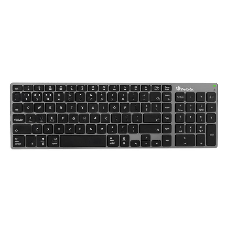 NGS Fortune-BT Teclado Multidispositivo Inalambrico USB Bluetooth - Silencioso - Teclas X-Type - Bateria Recargable