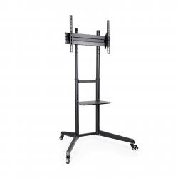 Tooq Ramses Soporte de Suelo con Ruedas para Pantallas 37" a 70" - Bloqueo de Ruedas - Estante - Gestion de Cables - Peso Max 50