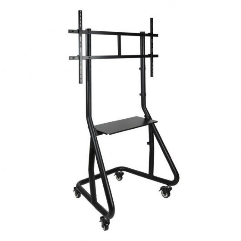 Tooq Soporte de Pantalla de Suelo con Ruedas 60"-105" - Bloqueo de Ruedas - Sistema Antirrobo - Gestion de Cables - Peso Max 100