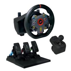 FR-TEC Grand Chelem Racing Wheel Juego de Volante de Carreras + Pedales + Palanca de Cambios - Angulo de Direccion de 270º - Com