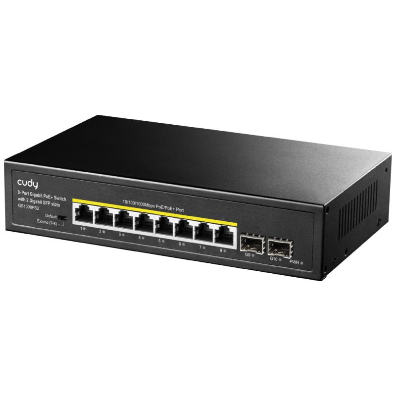 Cudy GS1008PS2 Switch Gigabit PoE+ de 8 Puertos con 2 Ranuras Gigabit SFP