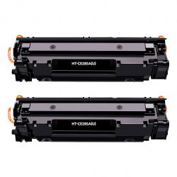 HP CE285A/CE278A/CB435A/CB436A Negro Pack de 2 Cartuchos de Toner Genericos - Reemplaza 85A/78A/35A/36A