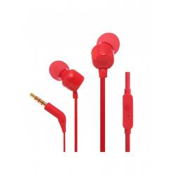 JBL Tune 110 Auriculares con Microfono - Manos Libres - Control en Cable - Cable Plano de 1.11m - Color Rojo