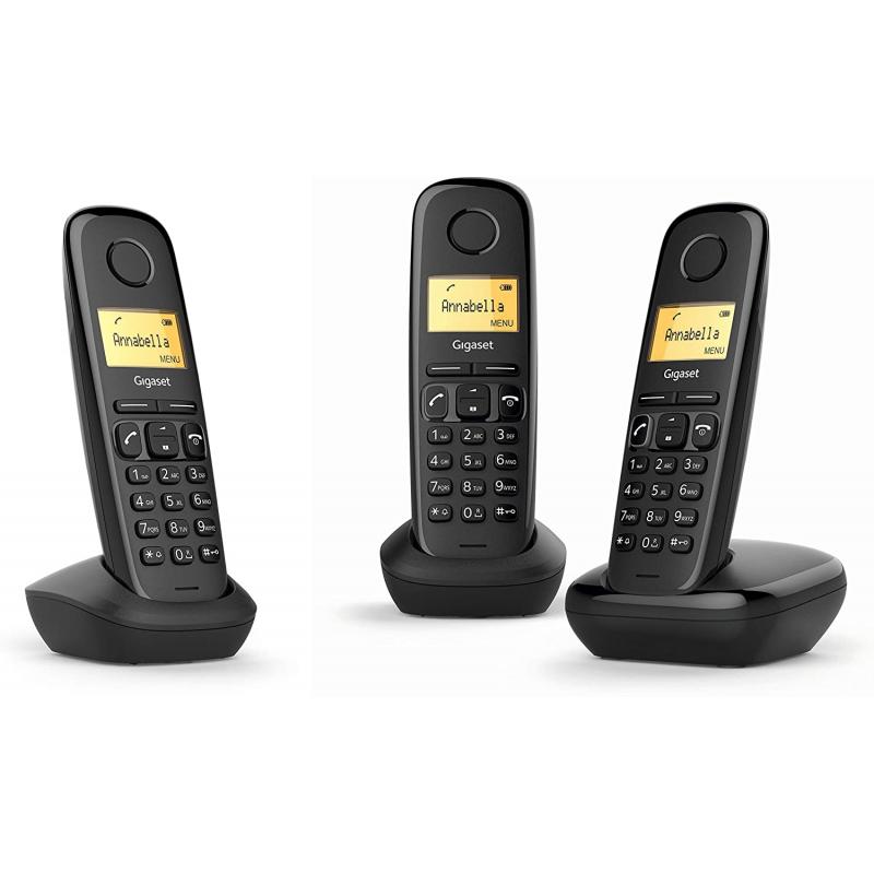 Gigaset A170 Trio Telefono Inalambrico Dect + 2 Supletorios - Identificador de Llamadas - Bloqueo de Teclado - Control de Volume