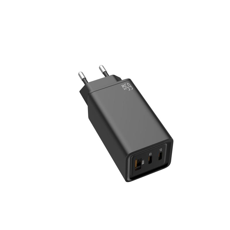 Leotec Cargador Universal Carga Rapida GaN 2 USB-C PD + 1 USB-A 65W