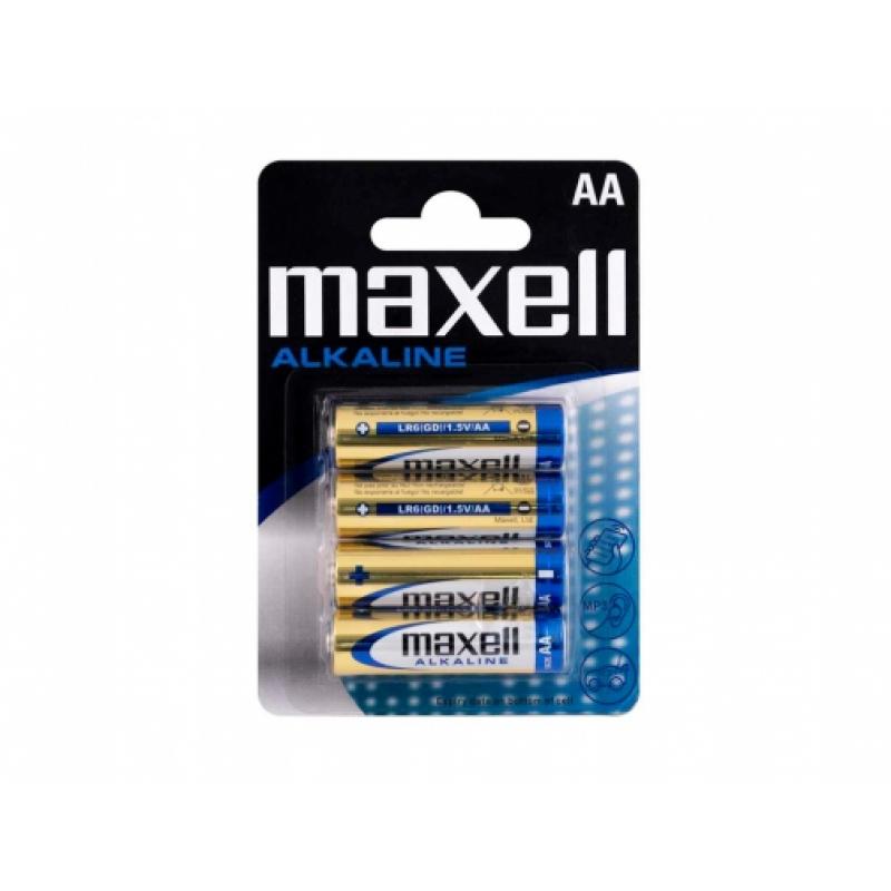 Maxell Pack de 4 Pilas Alcalinas LR06 AA 1.5V