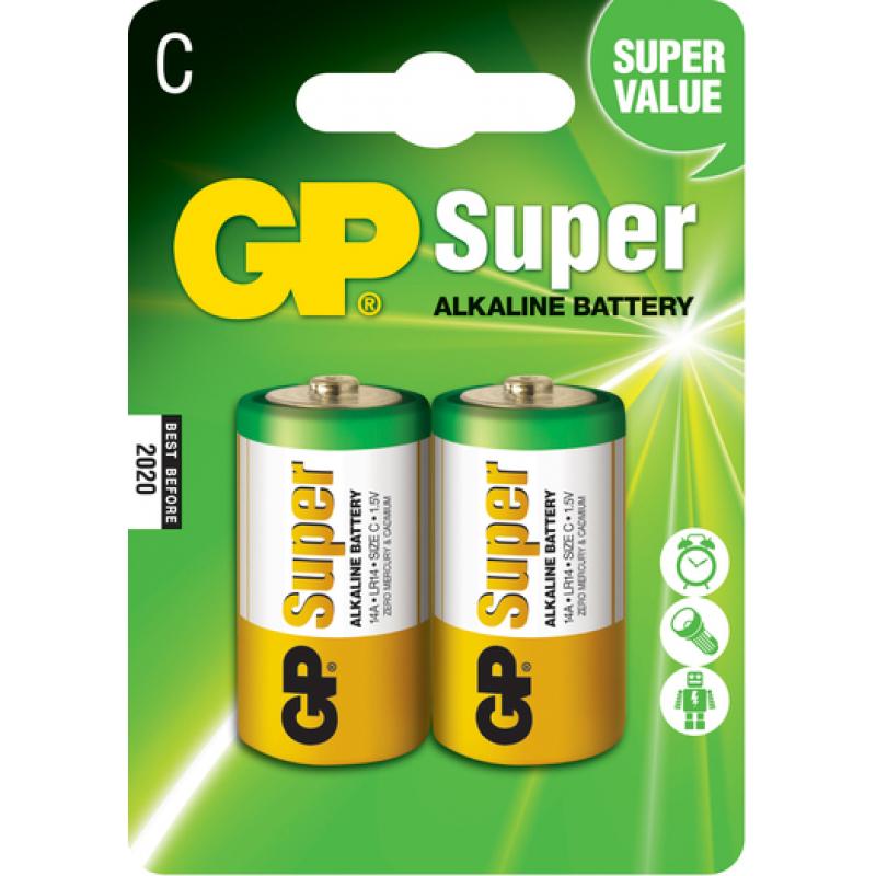 GP Pack de 2 Pilas Super Alcalinas LR14 C 1.5V