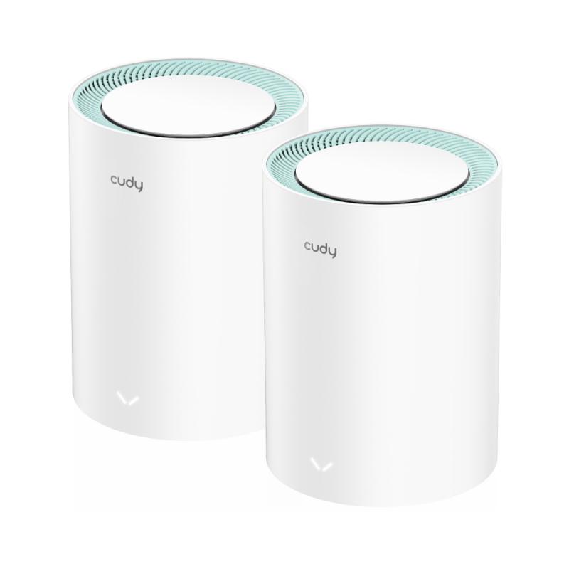 Cudy M1300 Pack de 2 Sistemas WiFi Mesh AC1200 Dual Band - 867Mbps en 5GHz, 300Mbps en 2,4GHz - 1x Puerto LAN 1000/100/10Mbps, 1