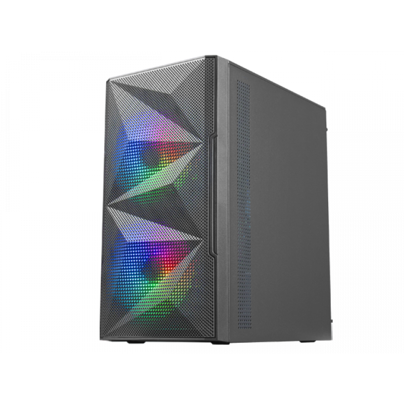 Mars Gaming Caja Gaming Compacta MC-ME - Diseño Innovador - Ventiladores FRGB 120mm - Ventana Lateral Cristal Templado - Maxima 