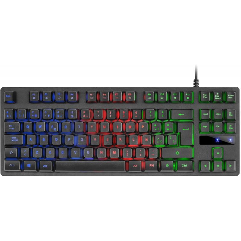 Mars Gaming Teclado Gaming MK02 H-MECH Compacto - Iluminacion Rainbow FRGB - Anti-ghosting - Español - Color Negro