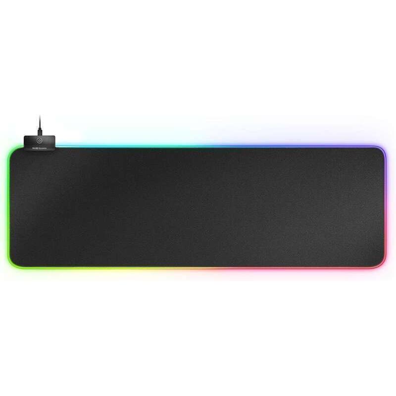 Mars Gaming MMPRGB2 Alfombrilla RGB XXL con HUB USB2.0 - Deslizamiento Nanotextil - Iluminacion RGB Control - Diseño XXL - 2 Pue