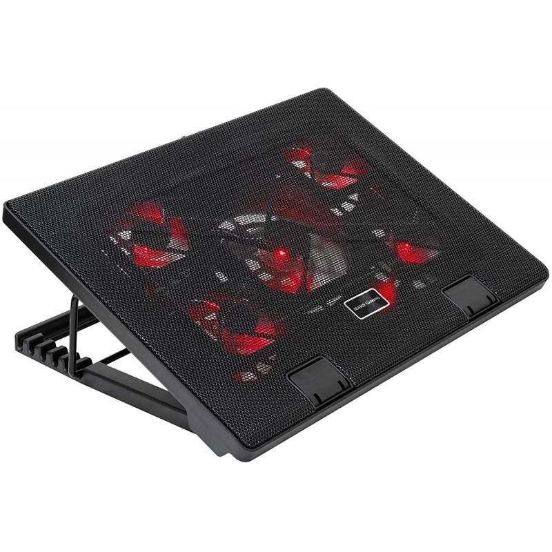 Mars Gaming MNBC2 Base de Refrigeracion para Portatil hasta 17.3" USB - Inclinacion Ajustable - 5 Ventiladores - Iluminacion LED