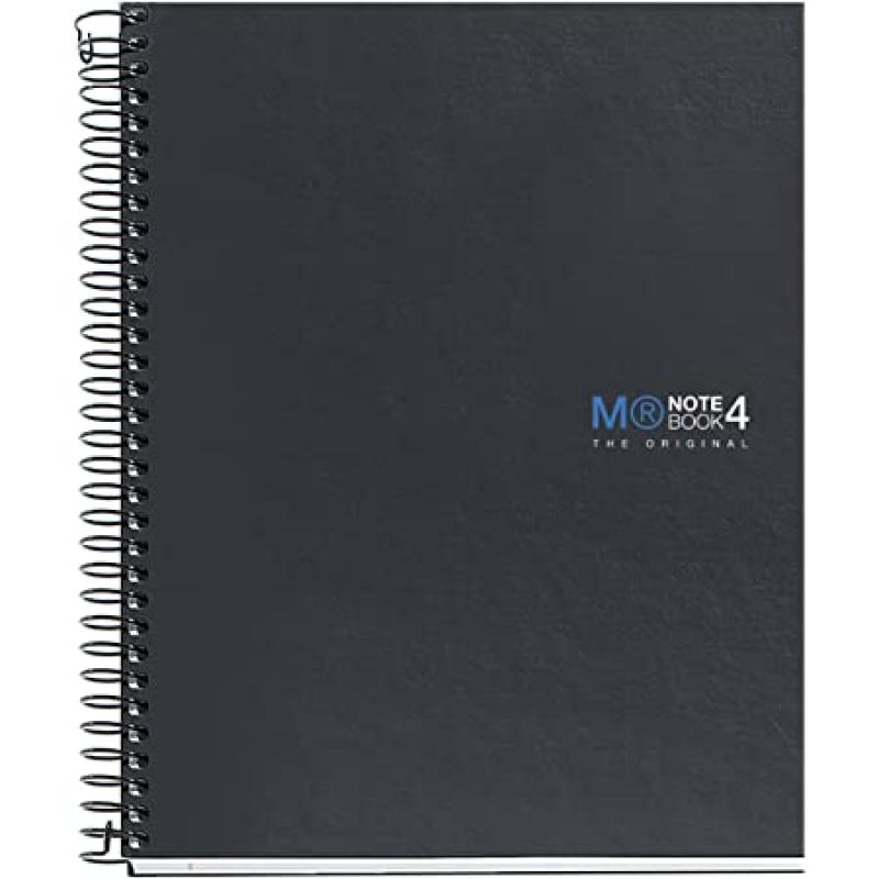 Miquel Rius Notebook4 Cuaderno de Espiral Formato A5 - 160 Hojas Lisas Microperforadas con 2 Taladros - Cubiertas de Carton Extr