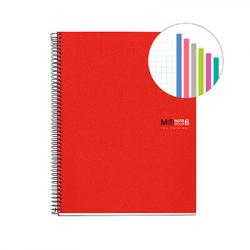 Miquel Rius Notebook6 Cuaderno de Espiral Formato A4 - 150 Hojas de 70gr Microperforadas con 2 Taladros - Cubiertas de Polipropi