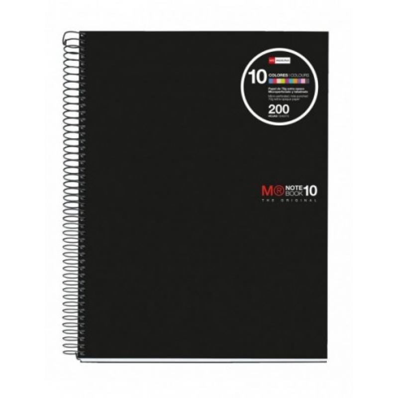 Miquel Rius Notebook10 Cuaderno de Espiral Formato A4 - 200 Hojas de 70gr Microperforadas con 4 Taladros - Cubiertas de Poliprop