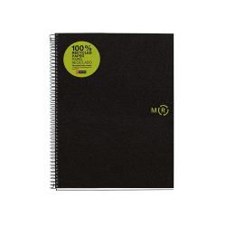 Miquel Rius Notebook4 Eco Cuaderno de Espiral Formato A4 - Papel 100% Recuperado Post-Consumo - 120 Hojas de 80gr Microperforada