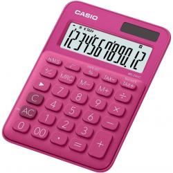Casio MS-20UC Calculadora de Sobremesa Pequeña - Pantalla LCD de 12 Digitos - Alimentacion Solar y Pilas - Color Rosa Fucsia