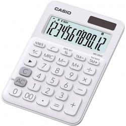 Casio MS-20UC Calculadora de Sobremesa Pequeña - Pantalla LCD de 12 Digitos - Alimentacion Solar y Pilas - Color Blanco
