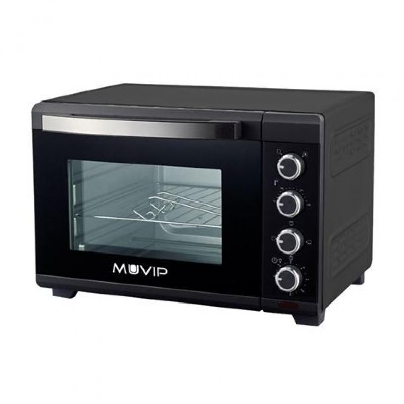 Muvip Horno 2000W 48L - Regulador de Temperatura 100º-230º - Exterior de Acero con Revestimiento - Selector de Tiempo - Puerta d